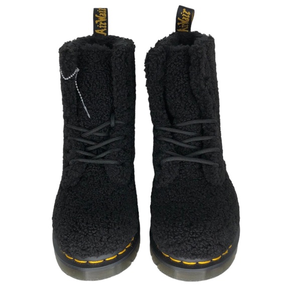 🆕 Dr. Martens 1460 Pascal Black Lux Borg Faux Shearling Combat Boots - Picture 3 of 11